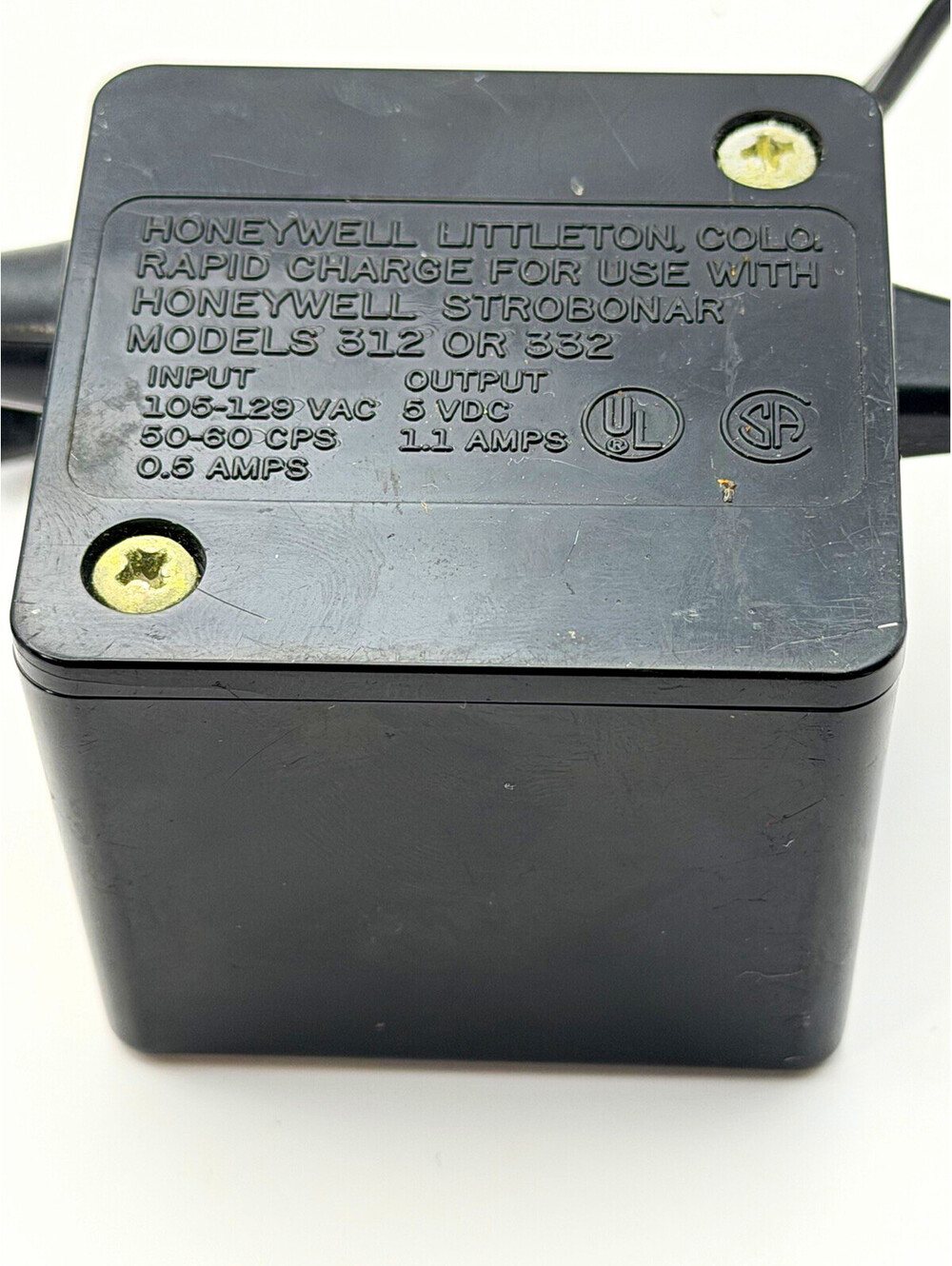 Honeywell Strobonar 312/332 AC/DC Power Adapter 5V Black 2-Pin 11ft